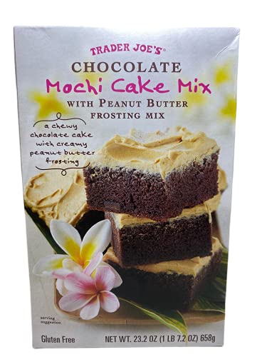 Trader Joe's Chocolate Mochi Cake Mix with Peanut Butter Frosting Mix Gluten Free (Pack of 1)