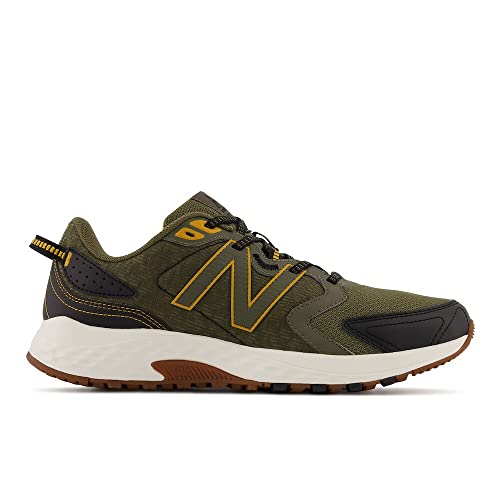 New Balance Men's 410 V7 Trail Running Shoe, Camo Green/Black/Yellow, 10.5