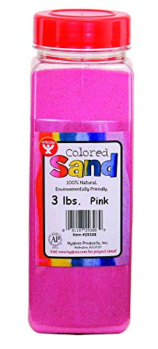 Hygloss Products Colored Play Sand - Assorted Colorful Craft Art Bucket O' Sand, Pink, 3 lb