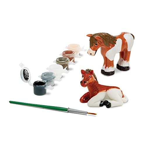 Melissa and Doug Created by Me! Horse Figurines Craft Kit (2 Resin Horses, 6 Paints, Paintbrush)