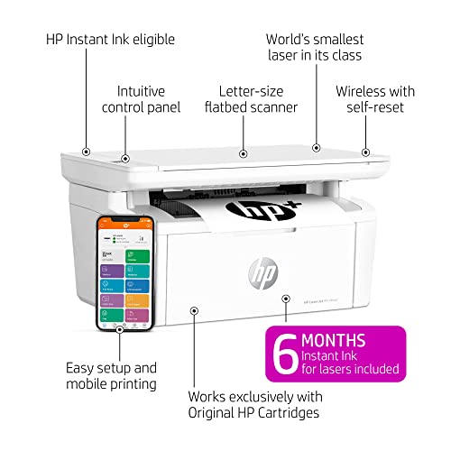 HP LaserJet MFP M140we All-in-One Wireless Black and White Printer with HP+ and Bonus 6 Months Instant Ink (7MD72E)