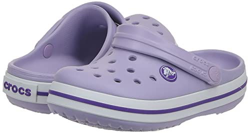 8 Toddler Crocs Unisex-Child Crocband Clogs (Todder Shoes), Lavender/Neon Purple