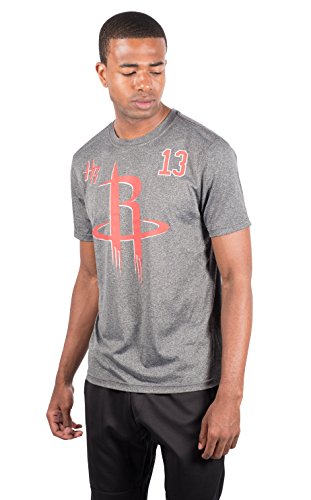 NBA James Harden Houston Rockets Men's T-Shirt Short Sleeve Tee Shirt, Large, Charcoal