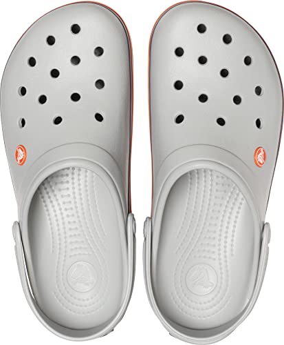 Crocs unisex adult Men's and Women's Crocband Clog, Light Grey/Navy, 13 Women 11 Men US