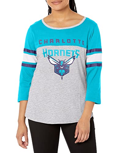 Ultra Game NBA Charlotte Hornets Womens Sleepwear Super Soft Hacci Pajama Loungewear Pants, Heather Gray, Small