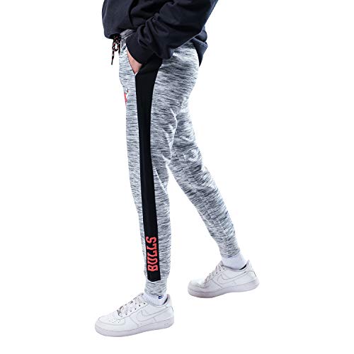 Ultra Game NBA Chicago Bulls Womens Active Basic Fleece Jogger Sweatpants, Space Dye Gray, Large