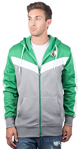 Ultra Game NBA Boston Celtics Mens Soft Fleece Full Zip Jacket Hoodie, Team Color, Small