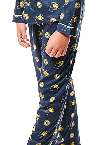 Ultra Game NBA Indiana Pacers Youth 2 Piece Soft Tee Shirt and Lounge Pants Sleepwear Loungewear Pajama Set, Team Color, 14/16
