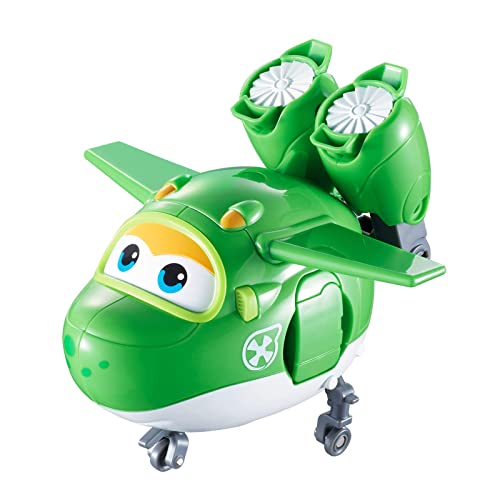 Super Wings 5' Transforming Mira Airplane Toys Vehicle, Action Figure Kids Toys to Plane and Robot, Super Wings Toys for Kids Ages 3 and Up, Preschool Kids Birthday Gift, Green
