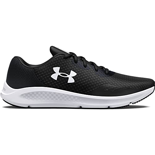 Under Armour Men's Charged Pursuit 3 Running Shoe, Black (001)/White, 11