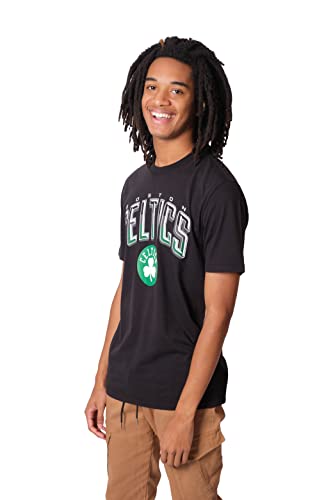 Ultra Game -NBA Boston Celtics Mens Arched Plexi Short Sleeve Tee Shirt, Black, Large