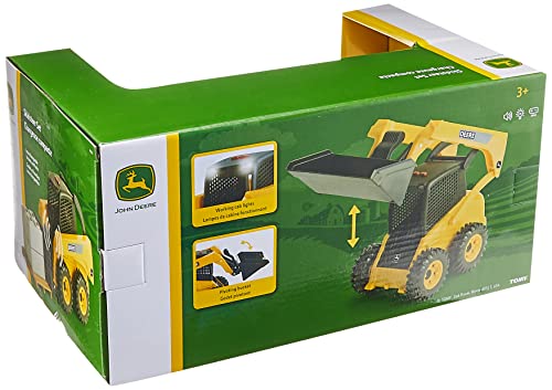 TOMY John Deere Big Farm Interactive Skid Steer Toy Set With Lights and Sounds, Yellow