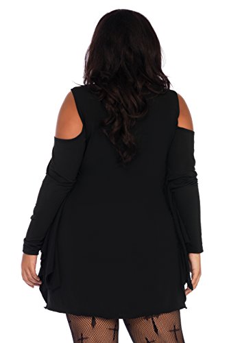 Leg Avenue Women's Casual Jersey Shirt Dress, Spiderweb, 1X / 2X
