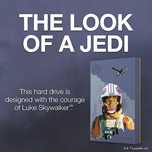 Seagate Luke Skywalker SE FireCuda External Hard Drive 2TB HDD - USB 3.2, Customizable LED RGB Lighting, Blue, Works with PC, Mac, Playstation, and Xbox, with 1-Year Rescue Services (STKL2000412)