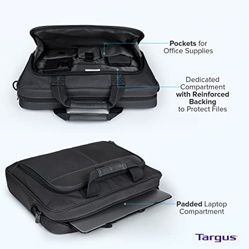 Targus Classic Slim Business Professional Travel and Commuter Bag for 16-Inch Laptop, Black (TCT027US)