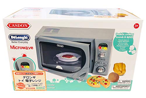 Casdon DeLonghi Microwave | Toy Replica Of DeLonghi’s ‘Infinito’ Microwave For Children Aged 3+ | Featuring Flashing LED’s, Sounds and More! , Grey