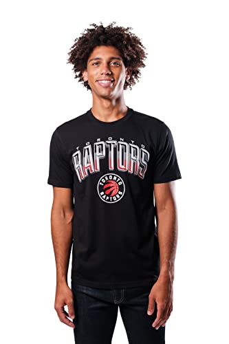Ultra Game -NBA Toronto Raptors Mens Arched Plexi Short Sleeve Tee Shirt, Black, Large