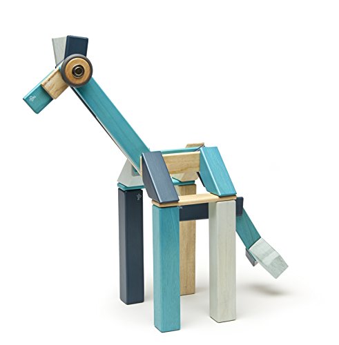 42 Piece Tegu Magnetic Wooden Block Set, Blues, 1-99 years old