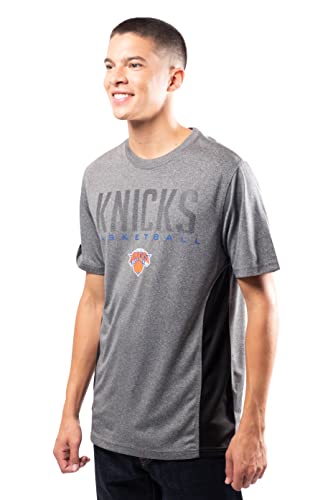 Ultra Game NBA New York Knicks Mens Active Tee Shirt, Charcoal Heather, Large