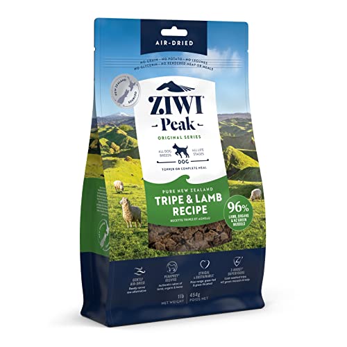 ZIWI Peak Air-Dried Dog Food – All Natural, High Protein, Grain Free and Limited Ingredient with Superfoods (Tripe and Lamb, 1.0 lb)
