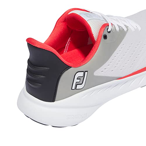 9.5 FootJoy Men's Fj Flex Xp Golf Shoe, White/Black/Red