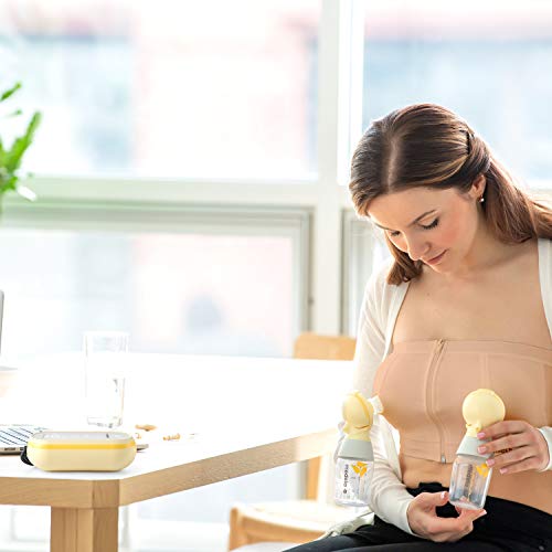 Medela Easy Expression Hands Free Pumping Bra, Nude, Large, Comfortable and Adaptable with No-Slip Support for Multitasking