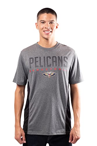 Ultra Game NBA New Orleans Pelicans Mens Active Tee Shirt, Charcoal Heather, Small