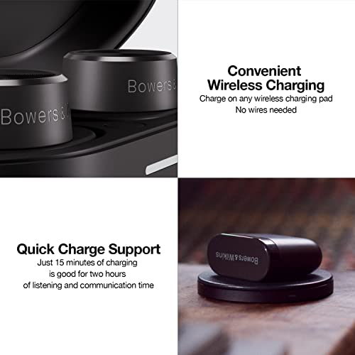 Bowers and Wilkins PI5 in-Ear True Wireless Headphones with Smart Wireless Charging (Black)