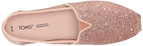 TOMS Women's Alpargata Recycled Cotton Canvas” Loafer Flat, Rose Gold Cosmic Glitter, 6.5