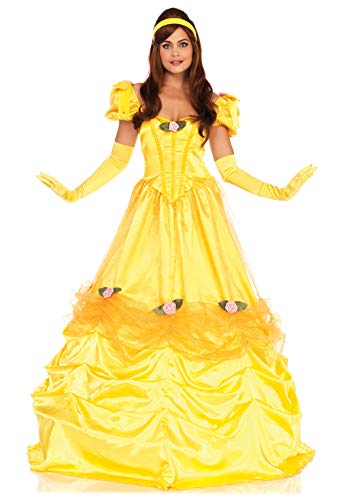 Leg Avenue womens 3 Pc Bell of the Ball Satin Ball Gown Set Adult Sized Costumes, Yellow, X-Large US