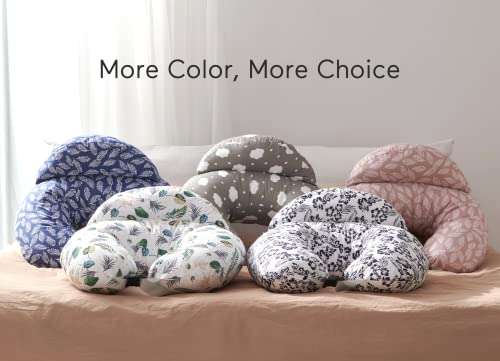 Momcozy Original Nursing Pillow for Breastfeeding, Plus Size Breastfeeding Pillows for More Support, with Adjustable Waist Strap and Removable Cotton Cover, Spring Leaves