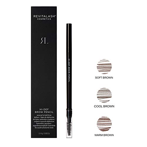 RevitaLash Cosmetics, Hi-Def Brow Pencil, Hypoallergenic and Cruelty Free, Soft Brown, 0.005 Ounce