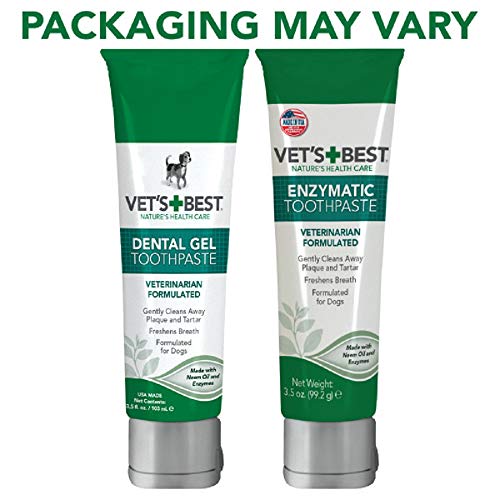Vet’s Best Dog Toothbrush and Enzymatic Toothpaste Set - Teeth Cleaning and Fresh Breath Kit with Dental Care Guide - Vet Formulated