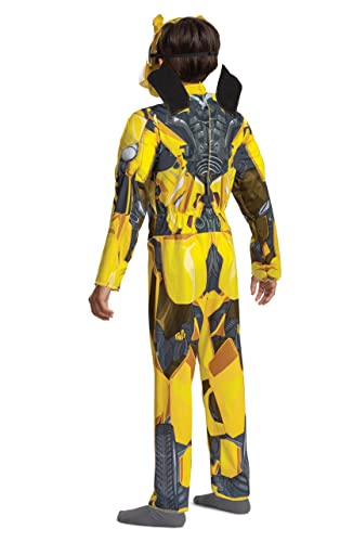 Bumblebee Costume, Muscle Transformer Costumes for Boys, Padded Character Jumpsuit, Kids Size Small (4-6)