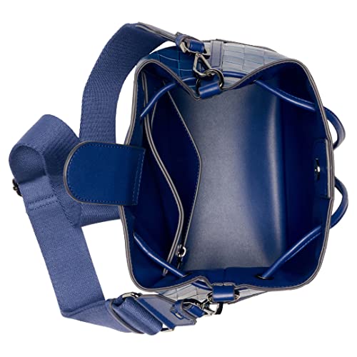 Calvin Klein Gabrianna Novelty Bucket Shoulder Bag, Medieval Blue Woven