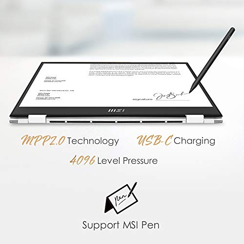 MSI Summit E13 Flip EVO Professional Laptop: 13' IPS-Level Touch Screen, Intel core i7-1185G7, Iris Xe, 32GB RAM, 1TB NVMe SSD, Win10 PRO, Pure White (A11MT-020)