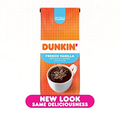 Dunkin' French Vanilla Flavored Ground Coffee, Medium Roast, 12 Ounces (6 Units)