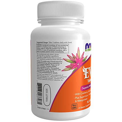 NOW Supplements, Eve™ Women's Multivitamin with Cranberry, Alpha Lipoic Acid and CoQ10, plus Superfruits - Pomegranate, Acai and Mangosteen, 90 Tablets
