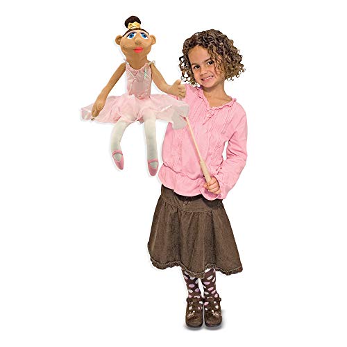 Melissa and Doug Ballerina Puppet (Tina Prima) with Detachable Wooden Rod, Multicolor