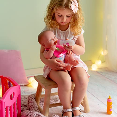 JC Toys Deluxe Disappearing Magic Bottles | Fits All Dolls | Milk and Juice | Butterfly Theme | Ages 2+ , Pink