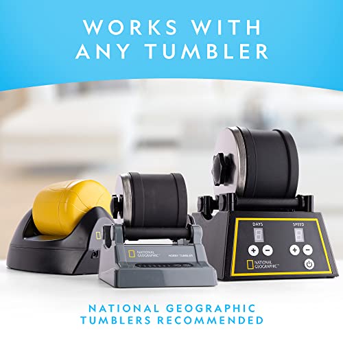 NATIONAL GEOGRAPHIC Rock Tumbler Refill Kit - 1 Lb. Mix of Genuine Rough Agate Rocks for Tumbling - Rock Tumbler Supplies Include Rock Tumbler Grit and Jewelry Accessories, Raw Agate