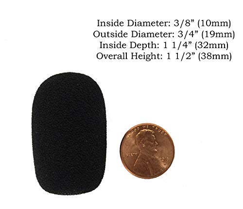 Tetra-Teknica XFFZDP-BLK Lapel and Headset Microphone Windscreen, Color Black, One Dozen Pack