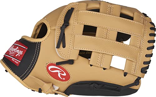 Rawlings Players Series Youth Tball/Baseball Glove (Ages 5-7), Camel/Black, 11.5 inch