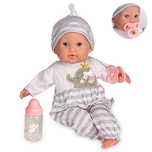 JC Toys Berenguer Boutique 15' Soft Body Baby Doll - Open/Close Eyes- Perfect for Children 2+ Designed by Berenguer, Purple, 30036