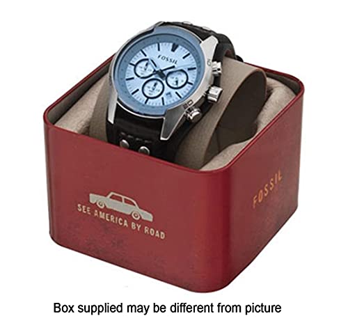 Fossil Men's Coachman Quartz Stainless Steel and Leather Chronograph Watch, Color: Silver, Black (Model: CH2564)
