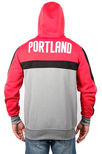 Ultra Game NBA Portland Trail Blazers Mens Soft Fleece Full Zip Jacket Hoodie, Team Color, Medium