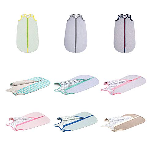 baby deedee Wearable Blanket Baby and Newborn, Baby Sleeping Bag, Sleeping Sack, Sleep Nest Lite, Teal Elephant, Small (0-6 Months)