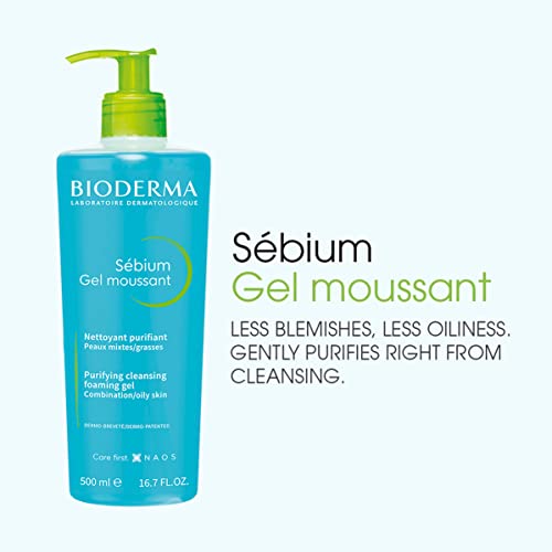 Bioderma - Sébium Foaming Gel - Face and Body Cleanser - Foaming Face Wash - Face Cleanser for Combination to Oily Skin
