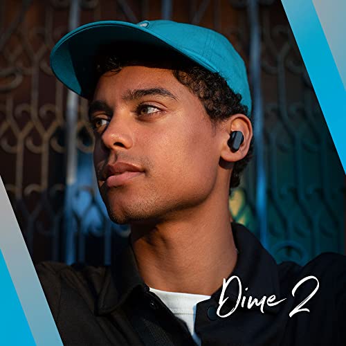 Skullcandy Dime 2 True Wireless In-Ear Bluetooth Earbuds, Use with iPhone and Android. Charging Case, Tile, and Microphone. Best for Gym, Sports, and Gaming, IPX4 Sweat and Dust Resistant - Grey/Blue