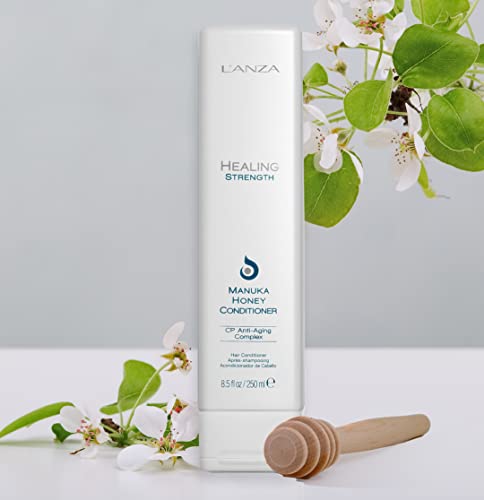 L’ANZA Healing Strength Manuka Honey Conditioner - Strengthens, Protects and Restores Weak, Fragile, and Aged Hair, Rich with Keratin Protein, Healing Oils, and Vitamin C (8.5 Fl Oz)